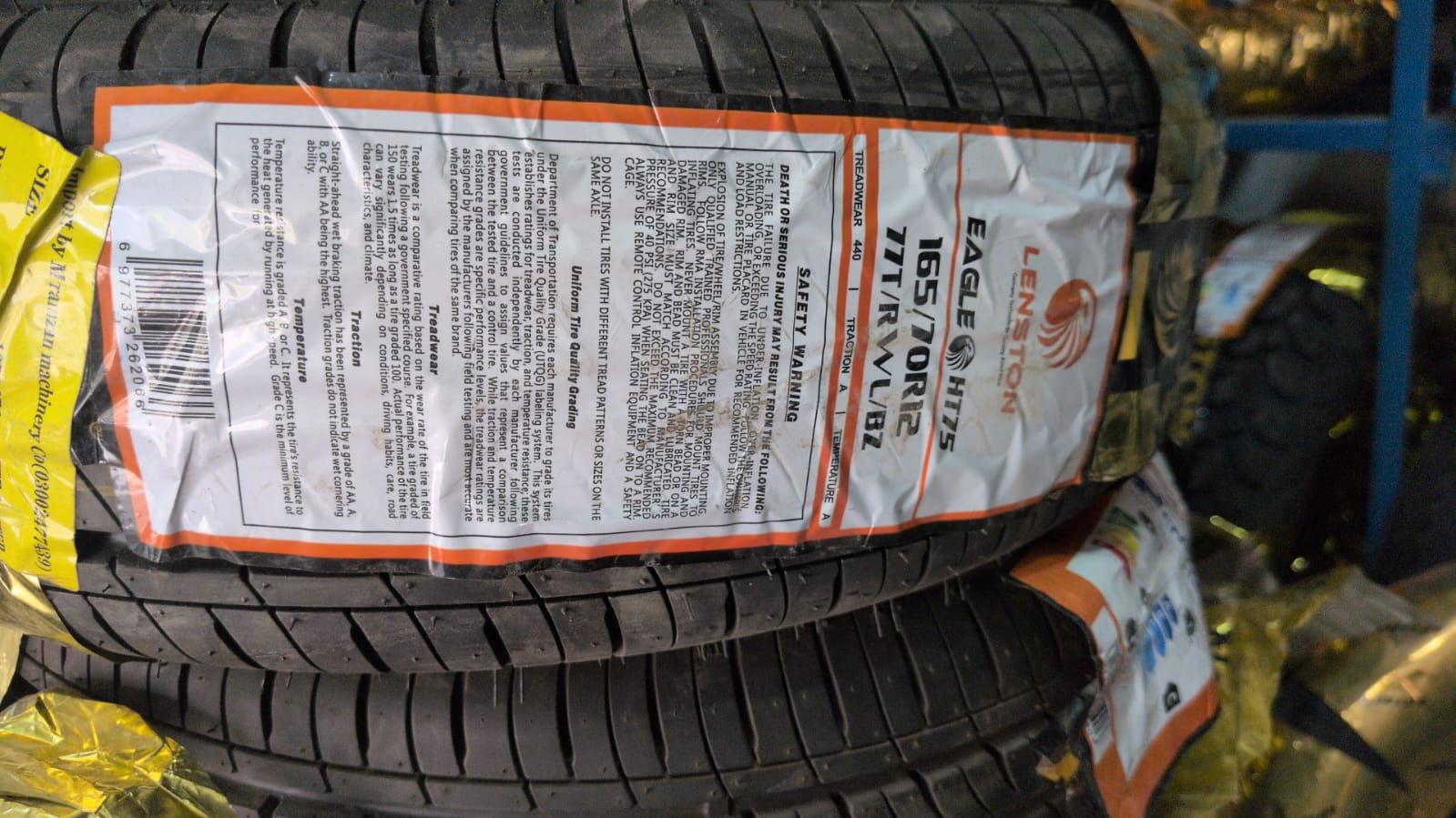 Lenston Eagle HT75 Tyre - 155/70R12 with Distinctive White Sidewall Lettering