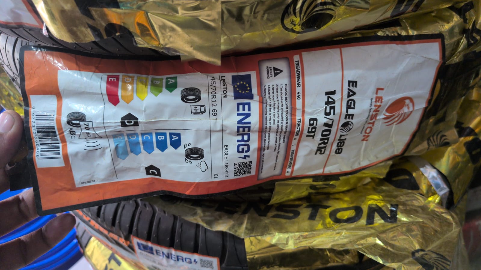 Lenston Eagle HT75 Tyre - 155/70R12 with Distinctive White Sidewall Lettering